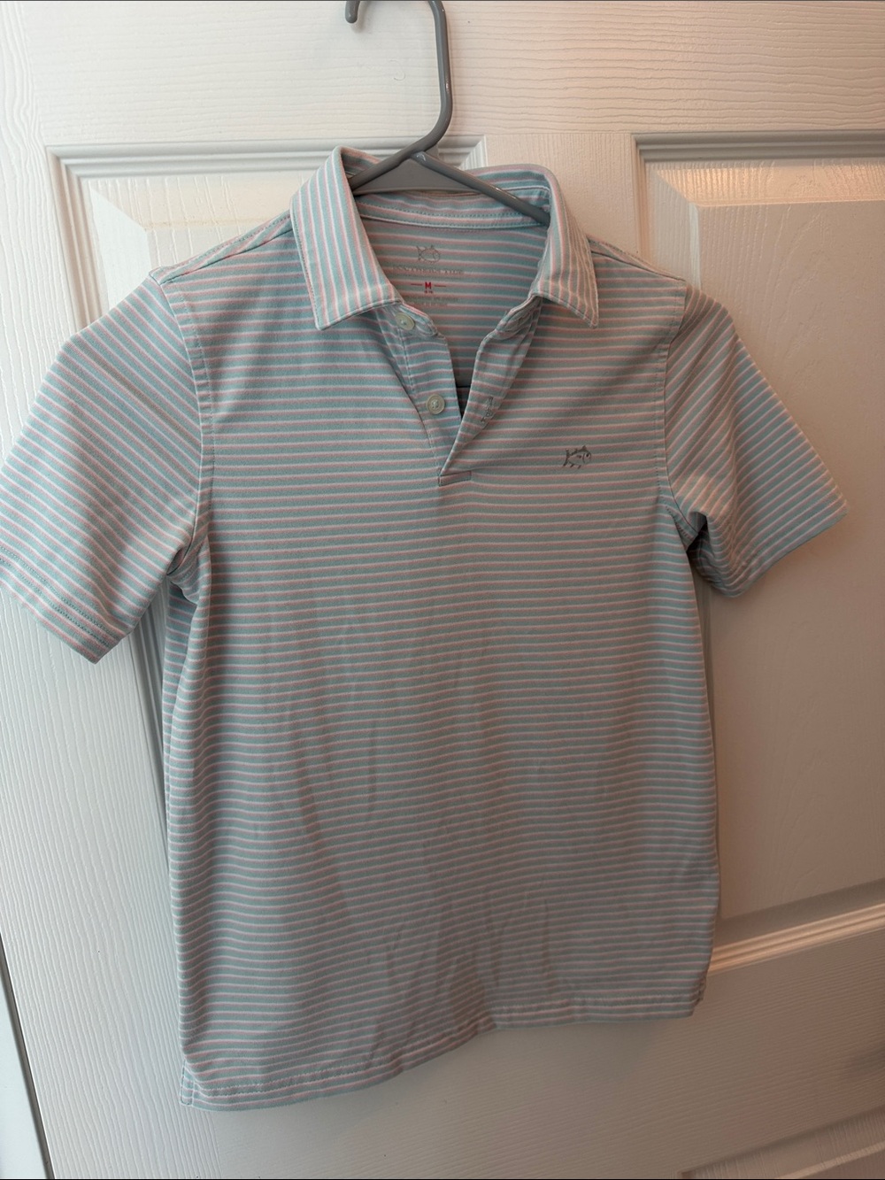 Southern Tide Mint & White Striped Polo Shirt